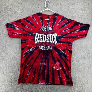 Liquid Blue MLB Boston Red Sox Burst Tie Dye T-Shirt Mens XL Red Navy Blue